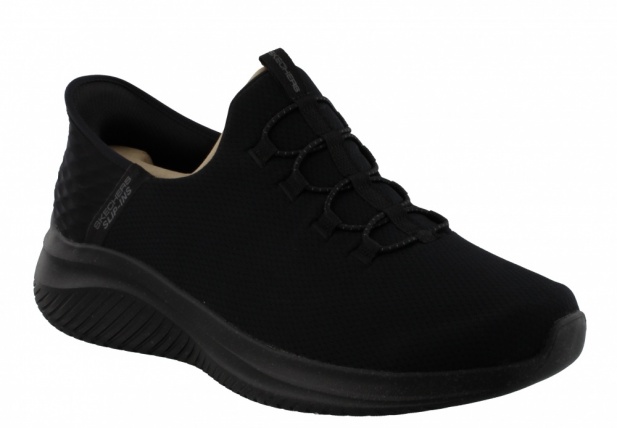 MEN'S Skechers Slip-ins: Ultra Flex 3.0 - Right Away Trainers Black 232452 W/BBK Wide Fit Vegan Slip On